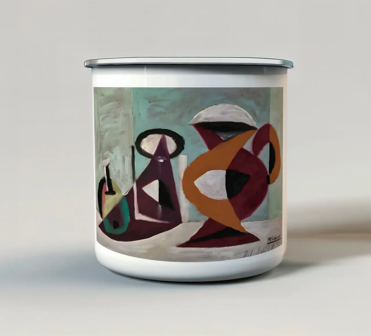 Picasso Natura morta Brocca di chitarra astratta 1937 tazza in smalto da homdeco