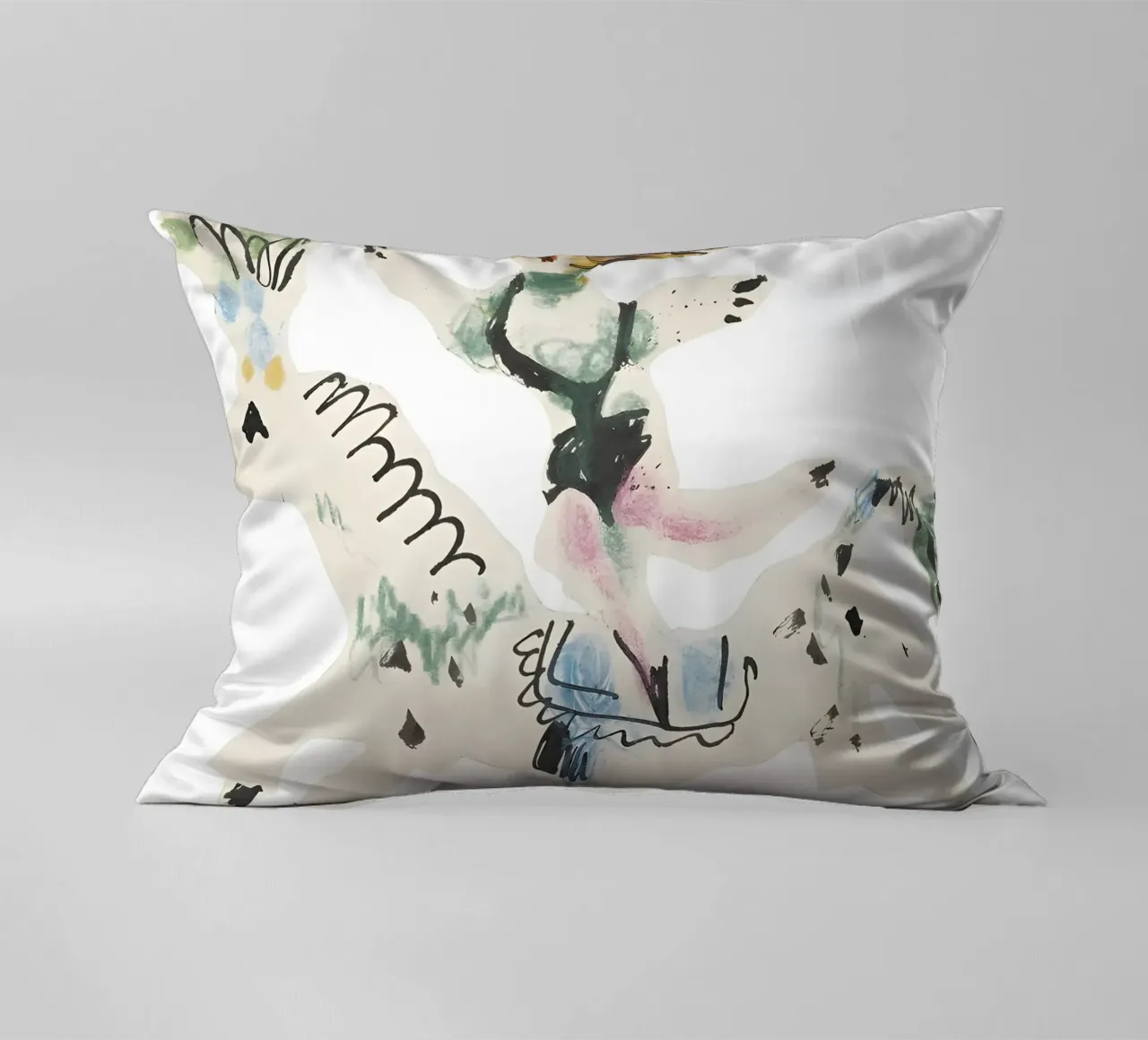 Abstract Equestrian Figure Picasso Inspired Playful Art decorative cushion by homdeco