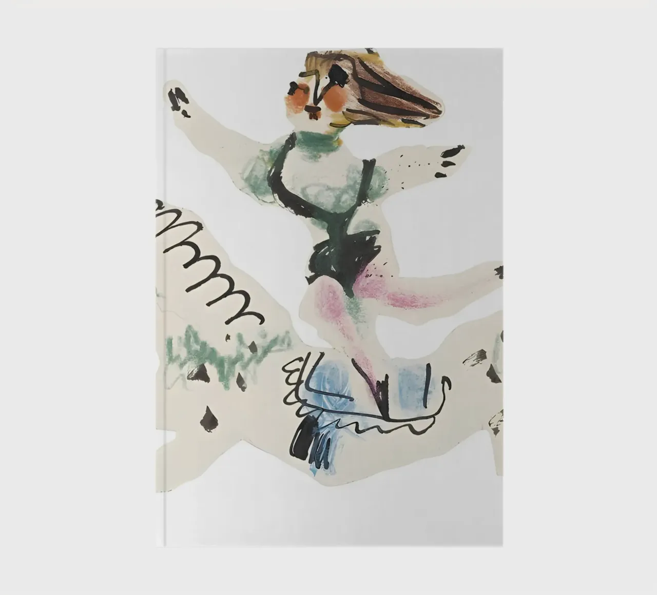 Abstract Equestrian Figure Picasso Inspired Playful Art notebook by homdeco