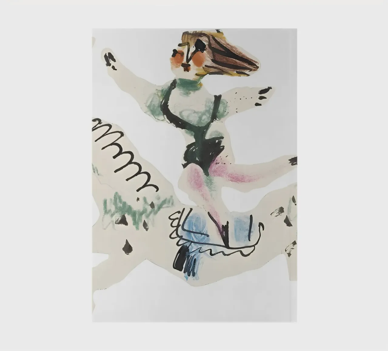 Abstract Equestrian Figure Picasso Inspired Playful Art notebook by homdeco