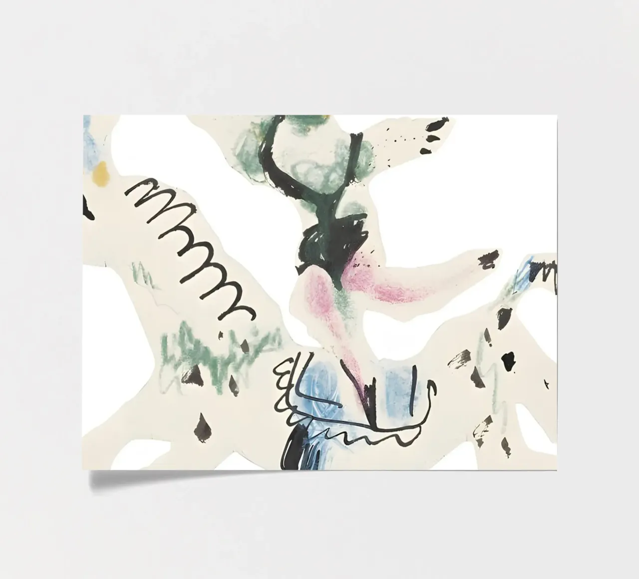 Figure équestre abstraite inspirée de Picasso Art ludique planche autocollant de homdeco