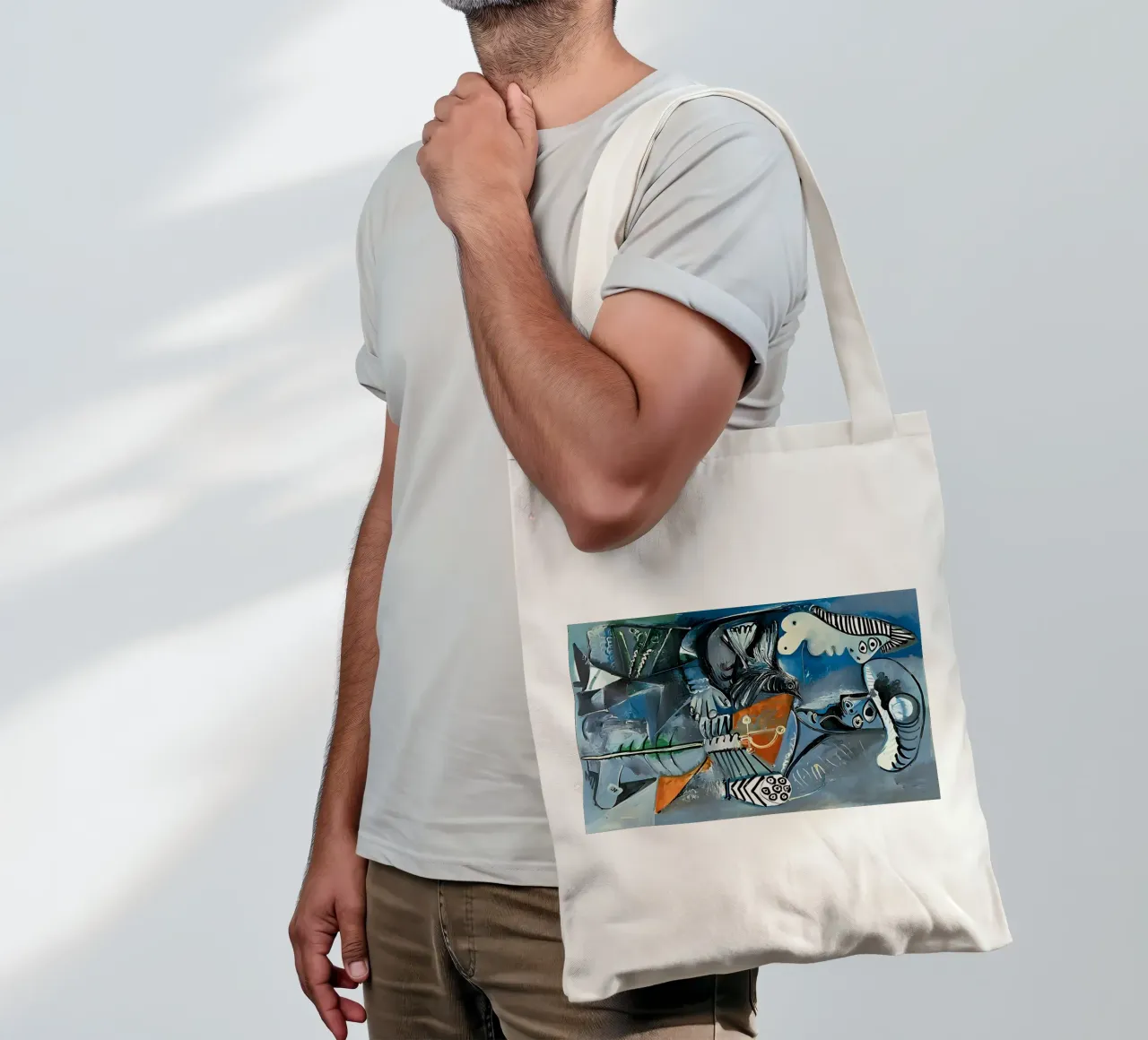 Picasso Composizione astratta Forme umane di uccelli borsa in juta da homdeco