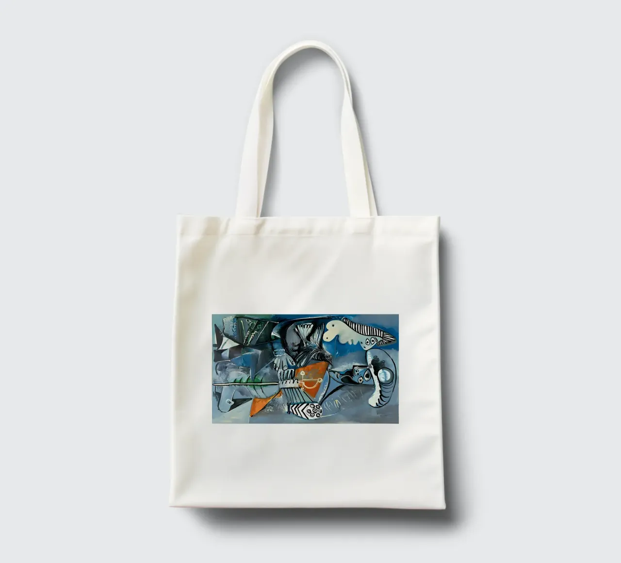 Picasso Composizione astratta Forme umane di uccelli borsa in juta da homdeco