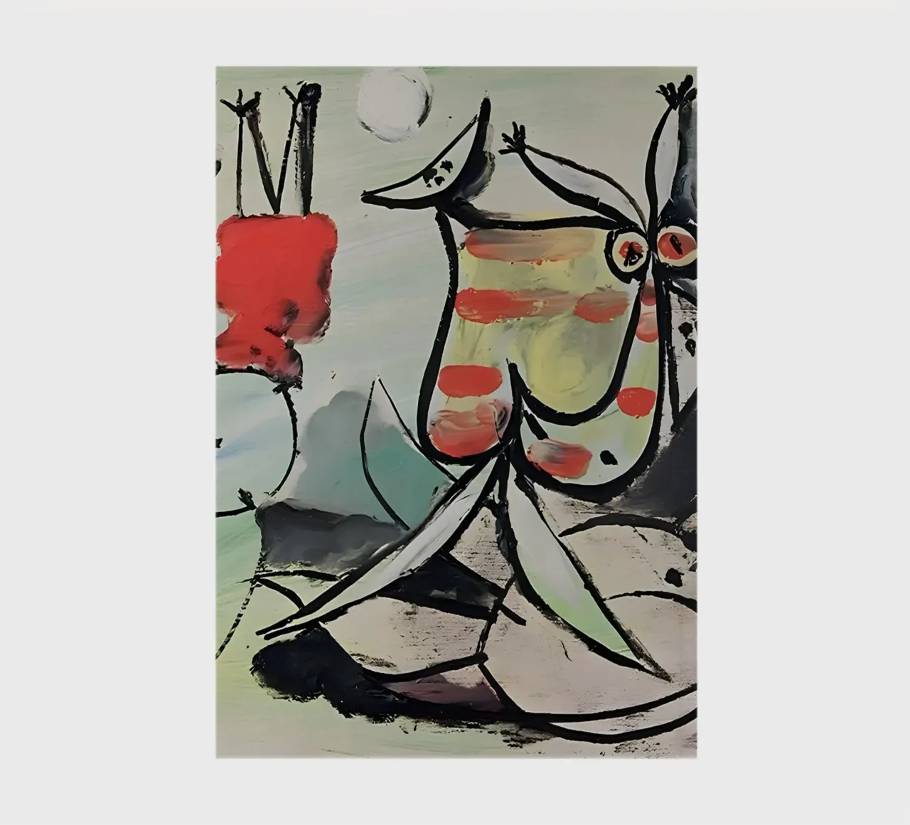 Abstract Figures Playful Cubist Scene Expressive Art notebook by homdeco