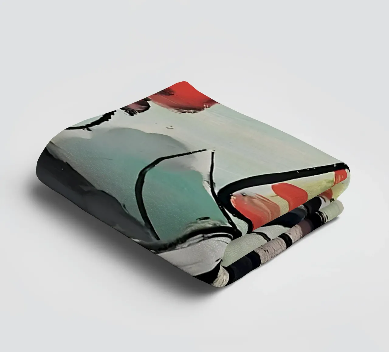 Abstract Figures Playful Cubist Scene Expressive Art towel by homdeco