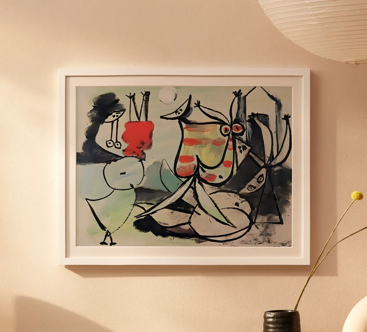 Abstract Figures Playful Cubist Scene Expressive Art poster by homdeco