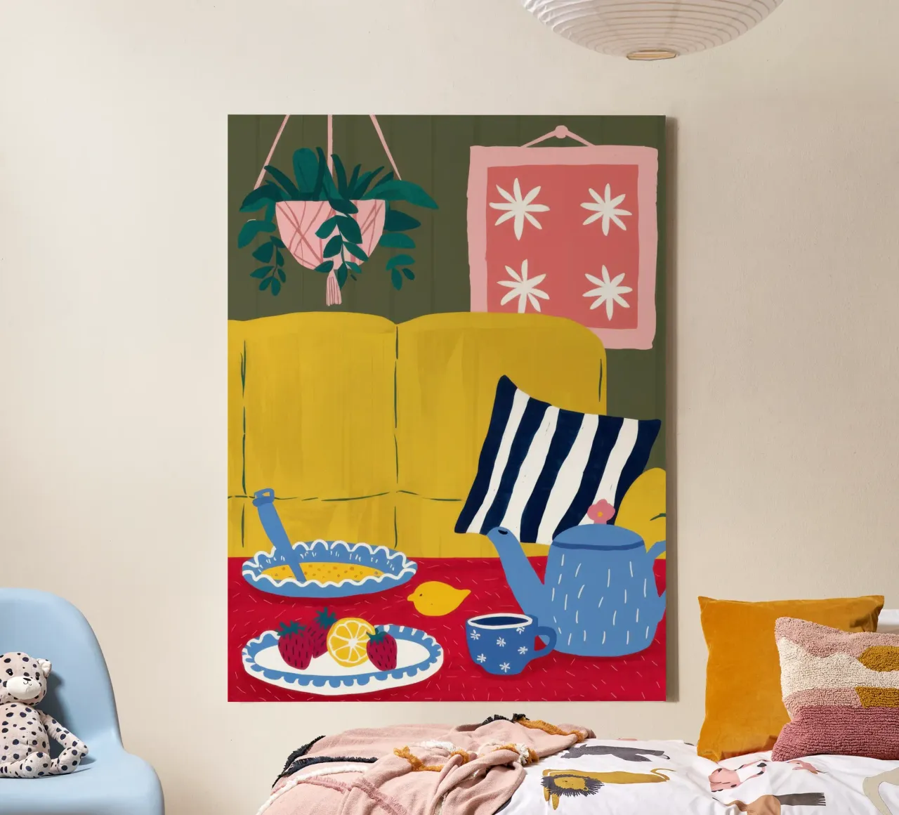 Sunny Still Life Repast canvas with Floater frame by Veil Maya