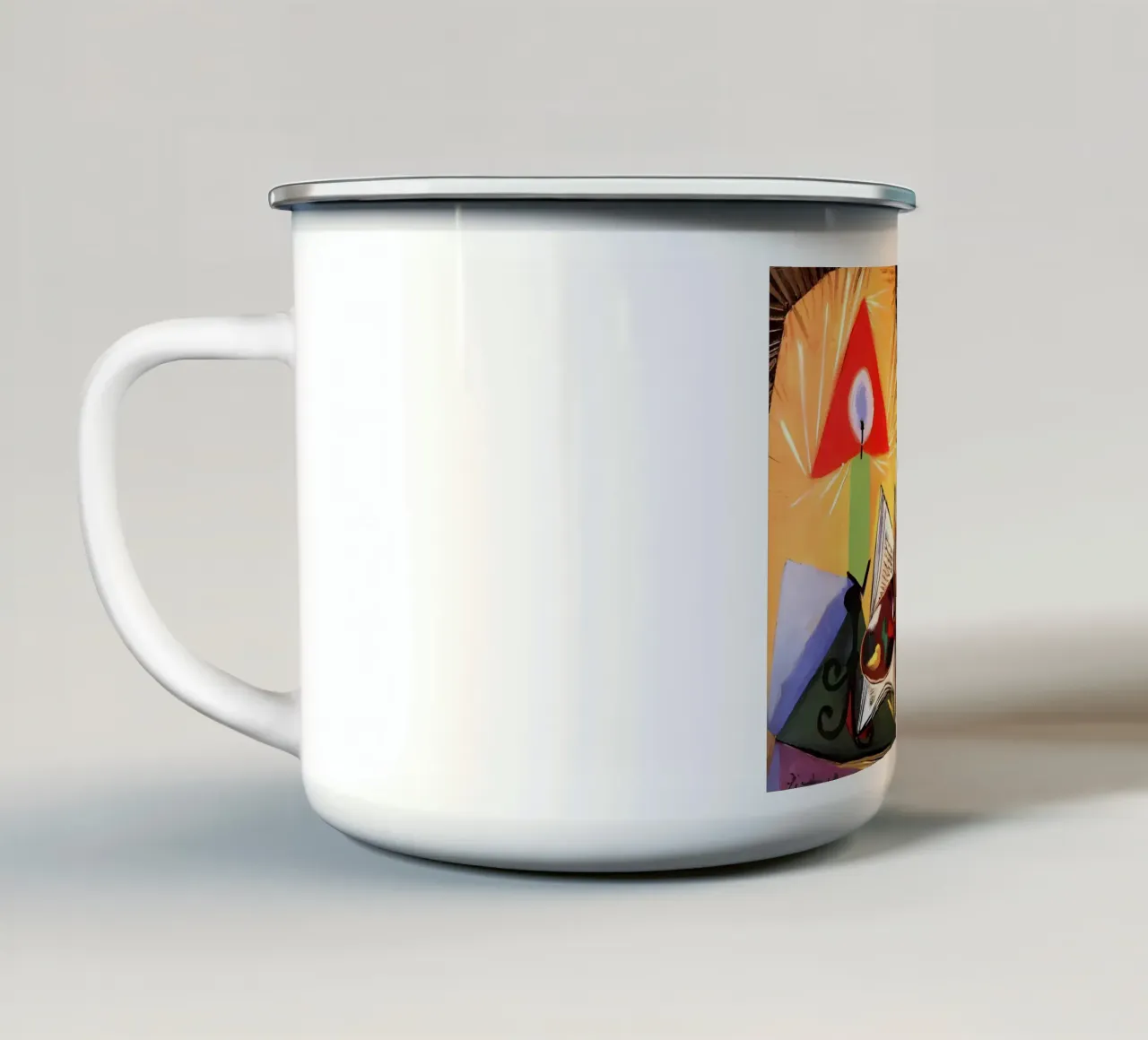 Picasso Minotauro Artista Studio Surreale Cubismo tazza in smalto da homdeco