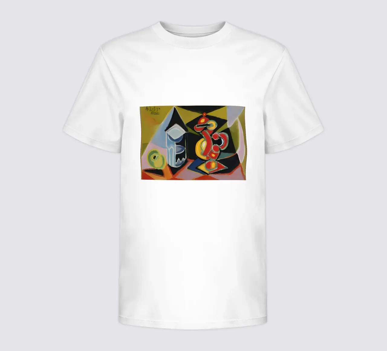 Abstract Still Life Colorful Geometric Forms Cubist kids t-shirt by homdeco