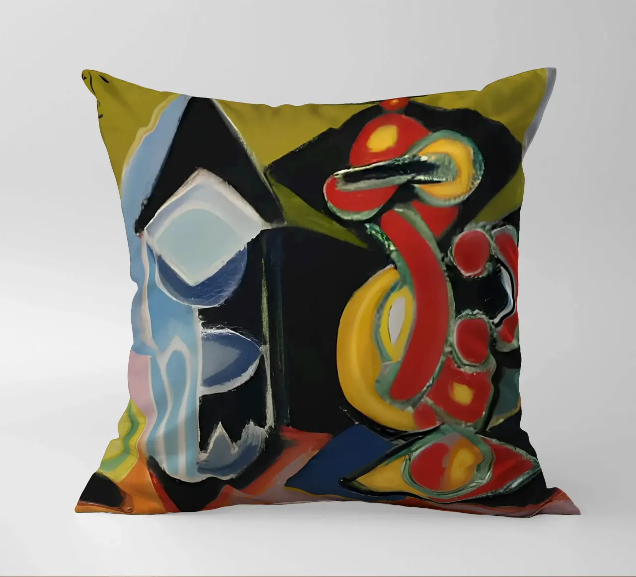 Natura morta astratta Forme geometriche colorate Cubista cuscino da homdeco