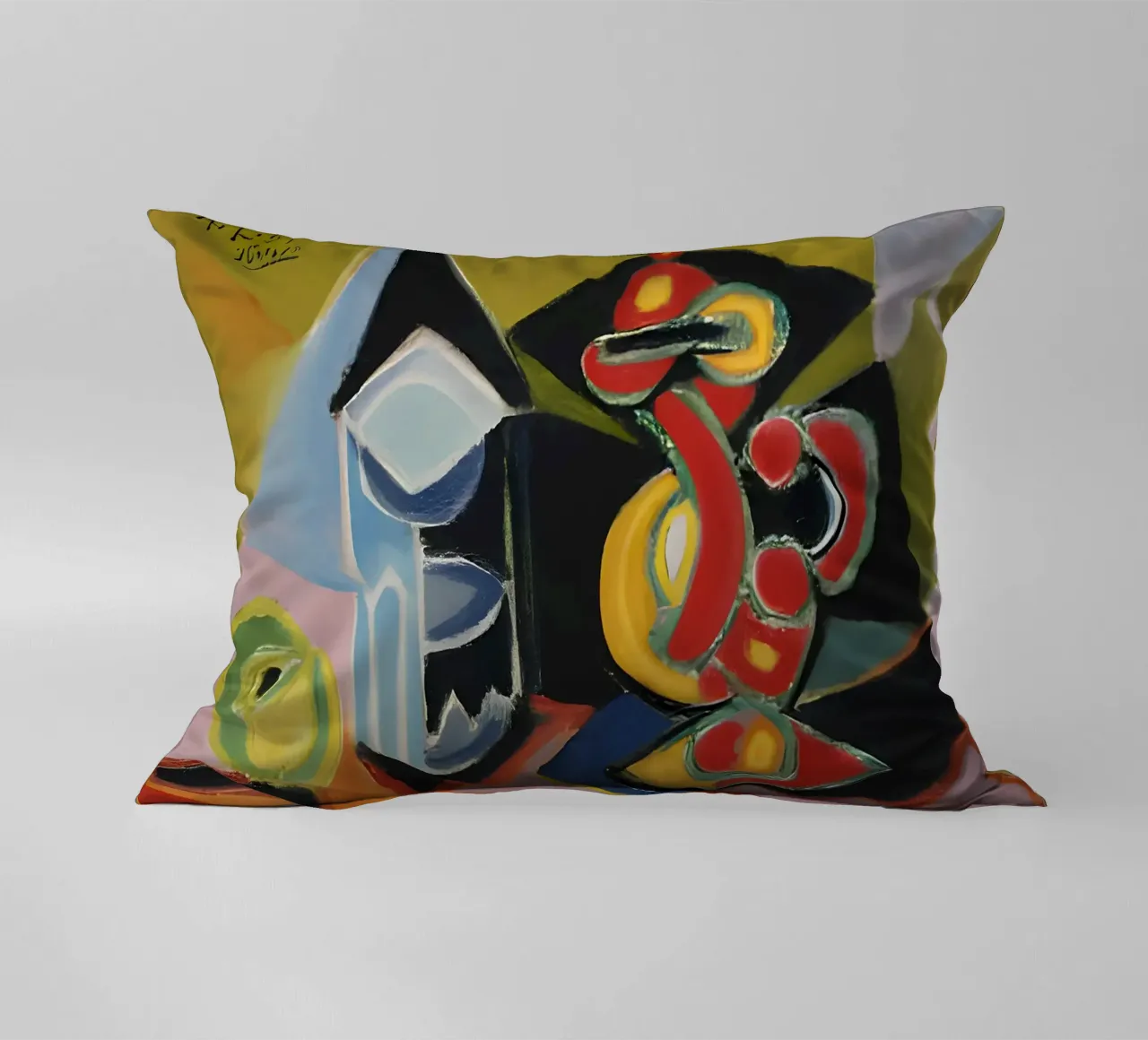 Natura morta astratta Forme geometriche colorate Cubista cuscino da homdeco