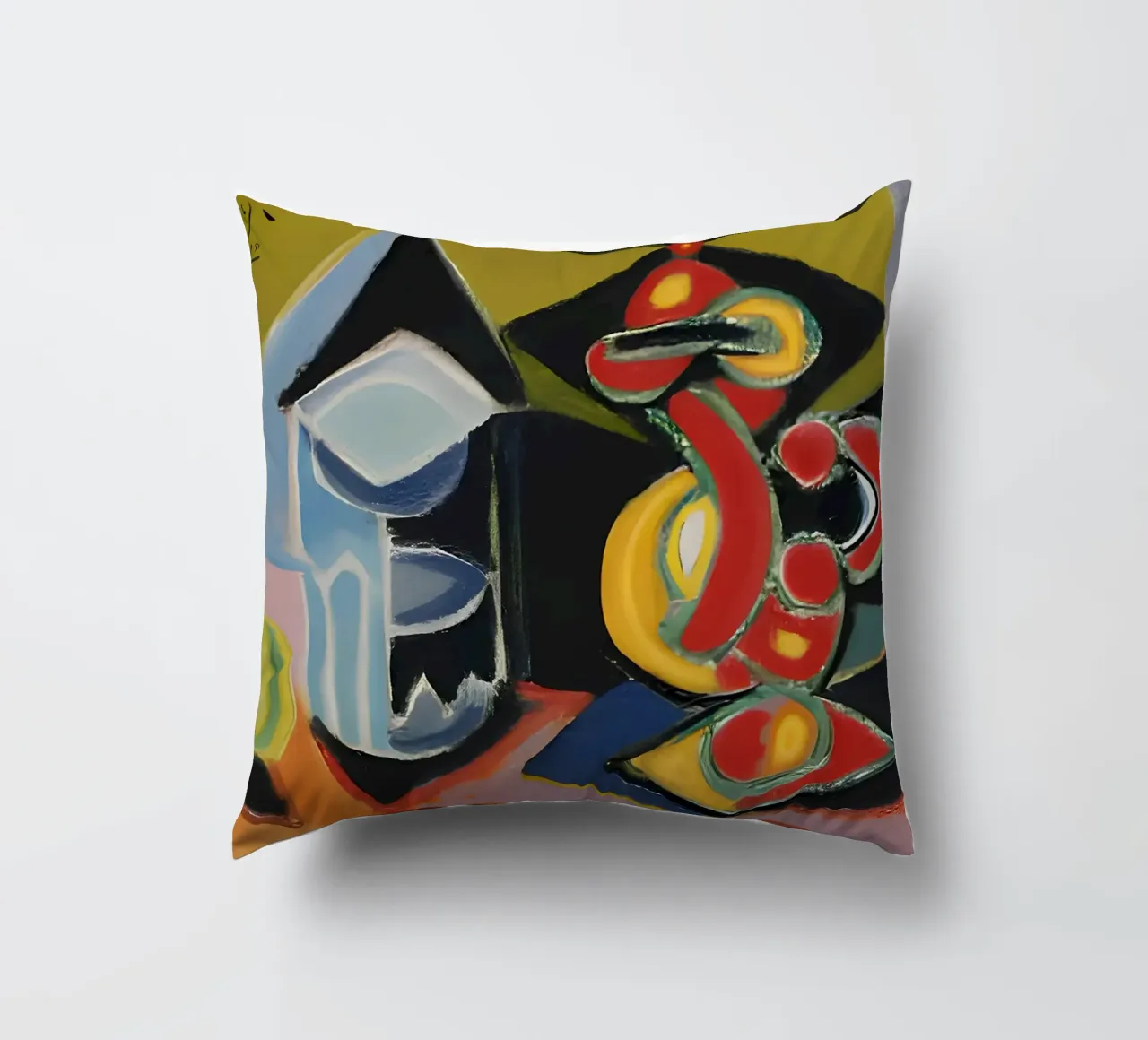 Natura morta astratta Forme geometriche colorate Cubista cuscino da homdeco