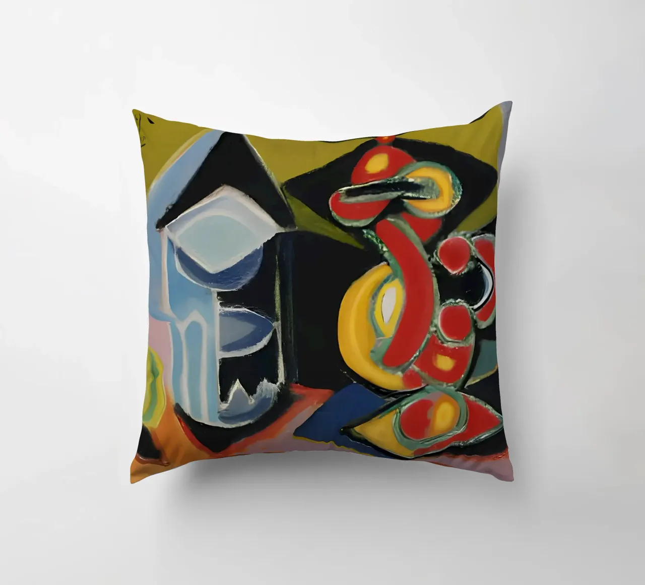 Natura morta astratta Forme geometriche colorate Cubista cuscino da homdeco