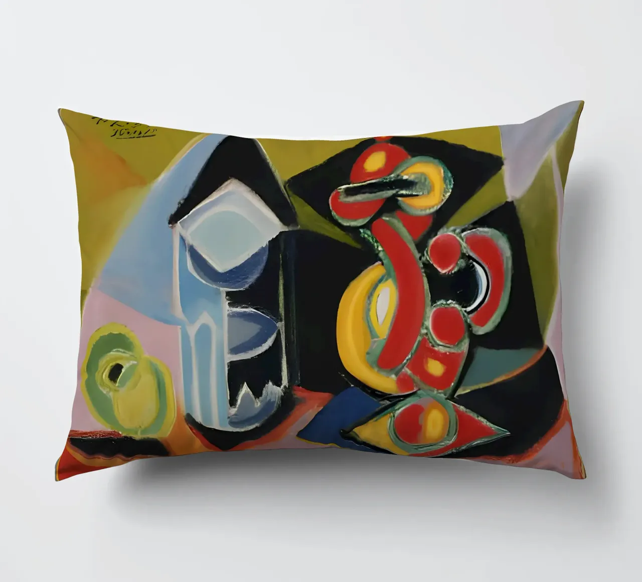 Natura morta astratta Forme geometriche colorate Cubista cuscino da homdeco