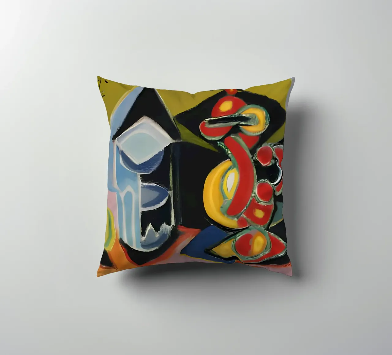 Natura morta astratta Forme geometriche colorate Cubista cuscino da homdeco