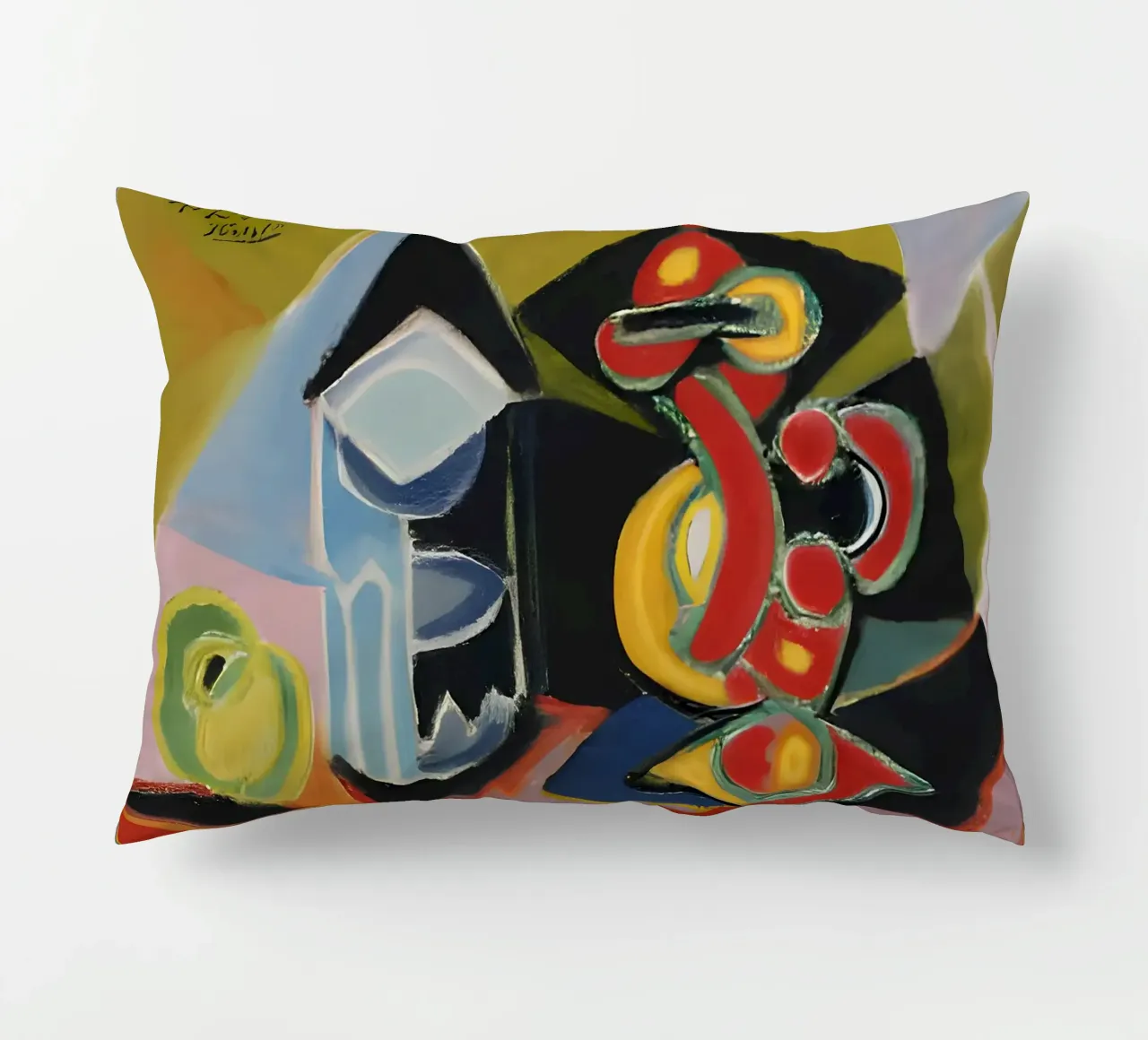 Natura morta astratta Forme geometriche colorate Cubista cuscino da homdeco