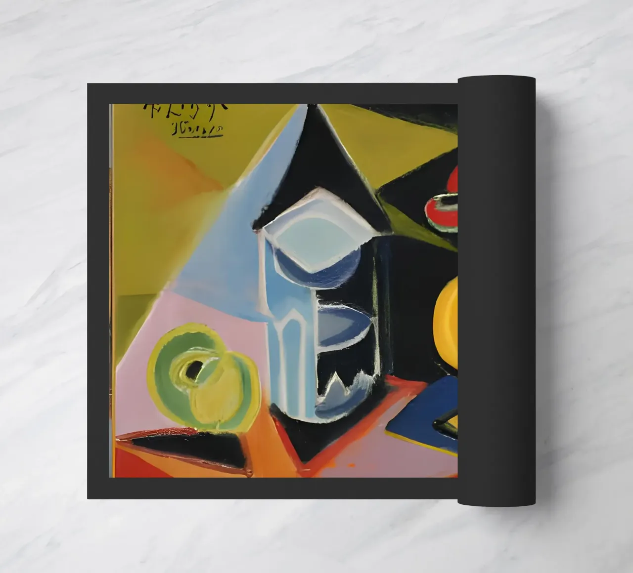 Natura morta astratta Forme geometriche colorate Cubista zerbino da homdeco