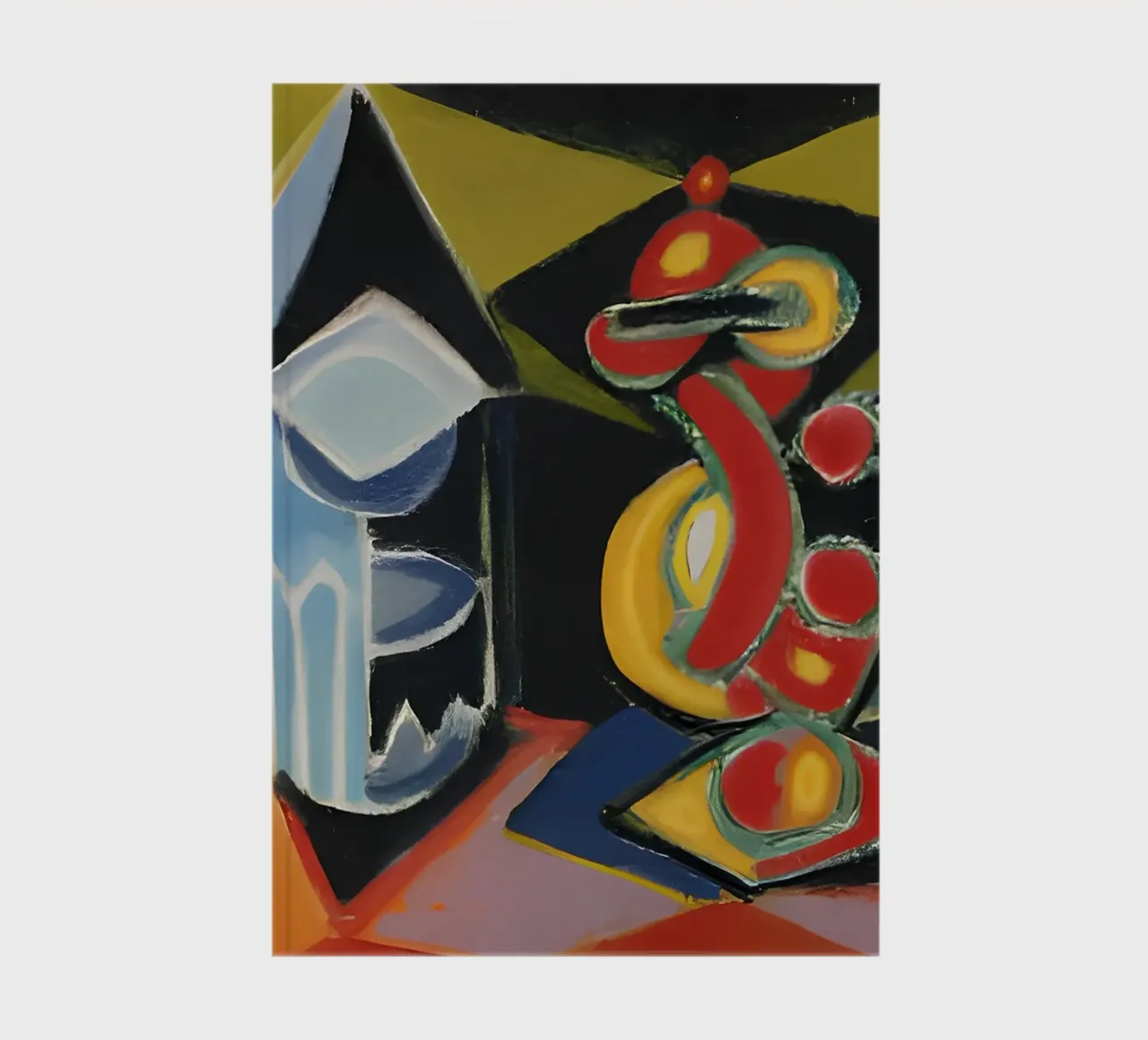 Abstract Still Life Colorful Geometric Forms Cubist notebook by homdeco