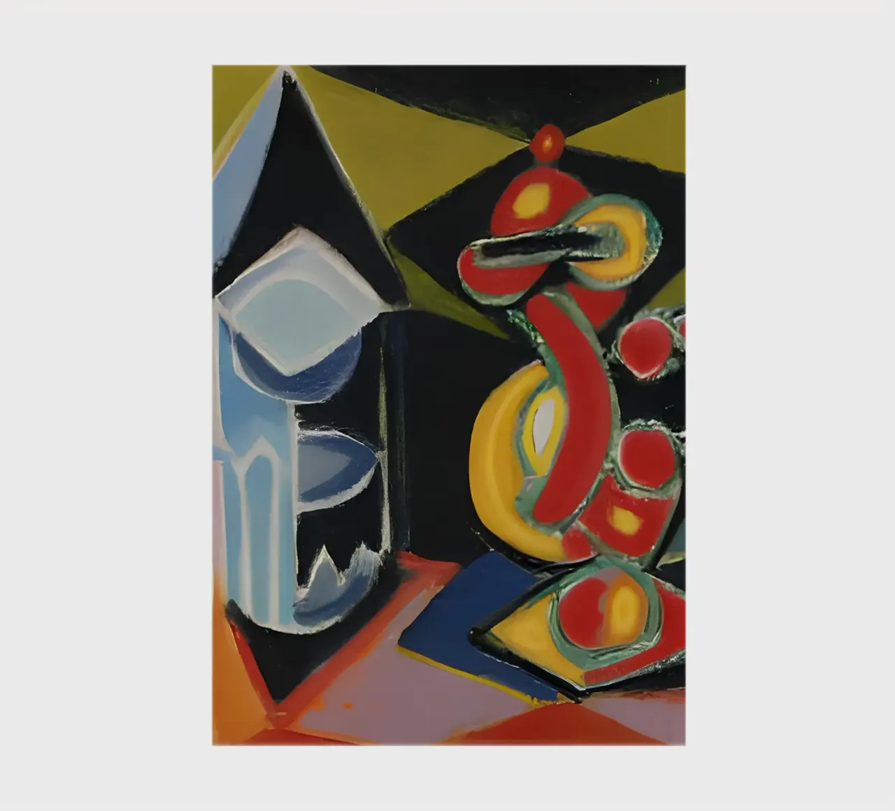 Abstract Still Life Colorful Geometric Forms Cubist notebook by homdeco
