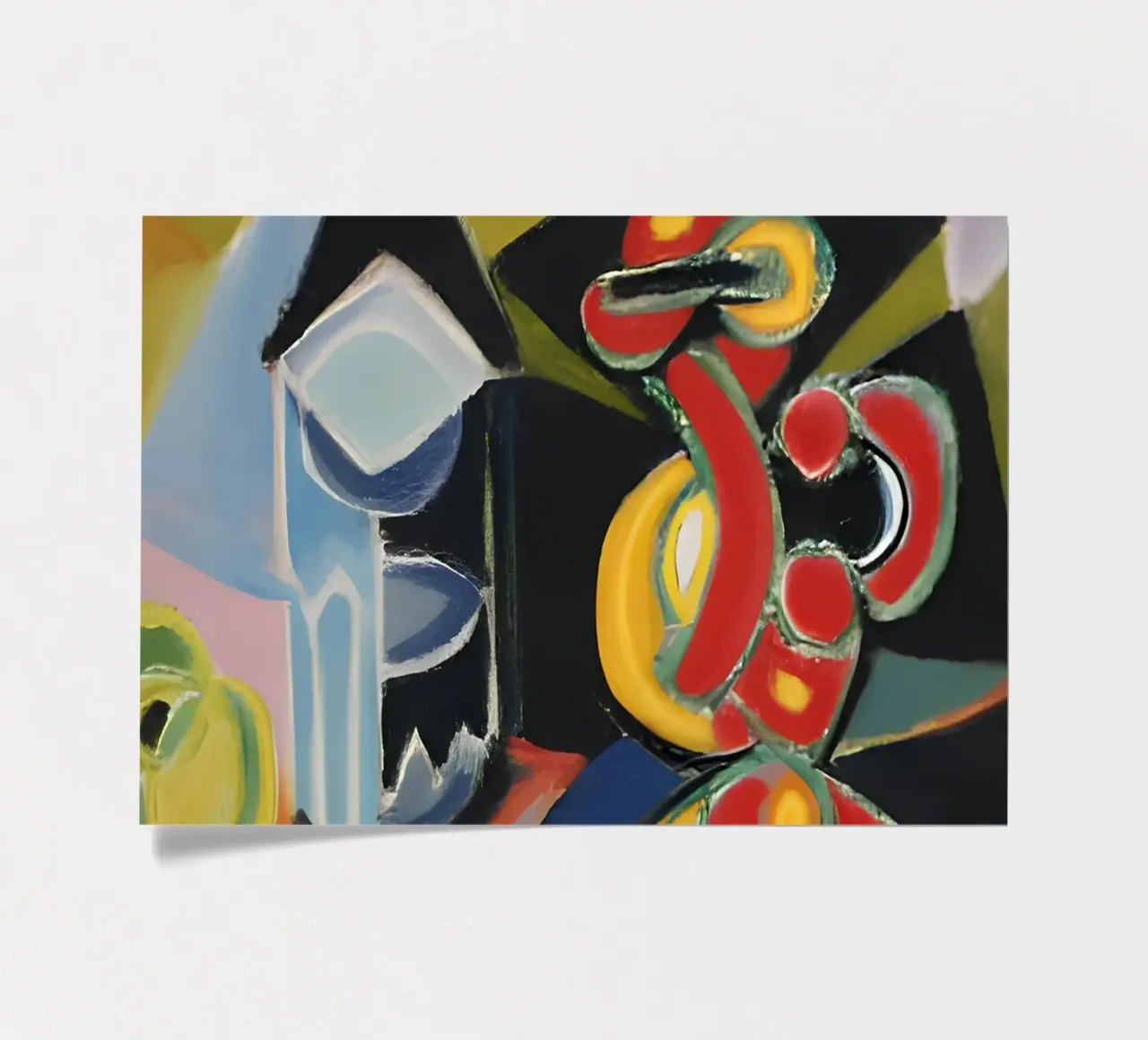 Abstract Still Life Colorful Geometric Forms Cubist sticker sheet by homdeco