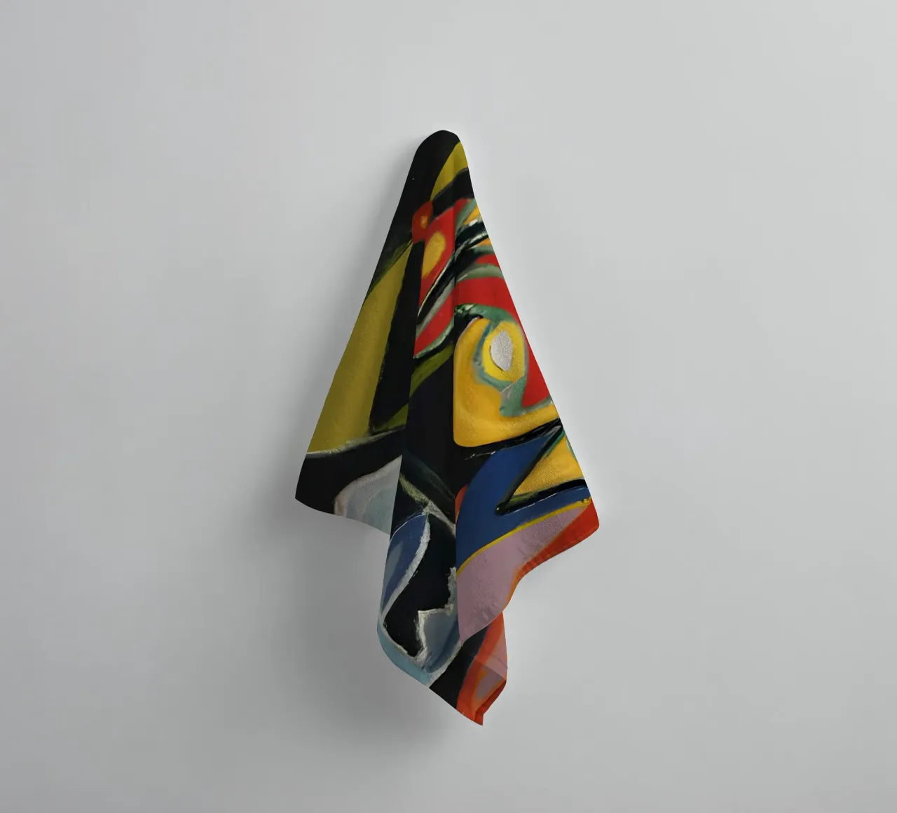 Natura morta astratta Forme geometriche colorate Cubista asciugamano da bagno da homdeco