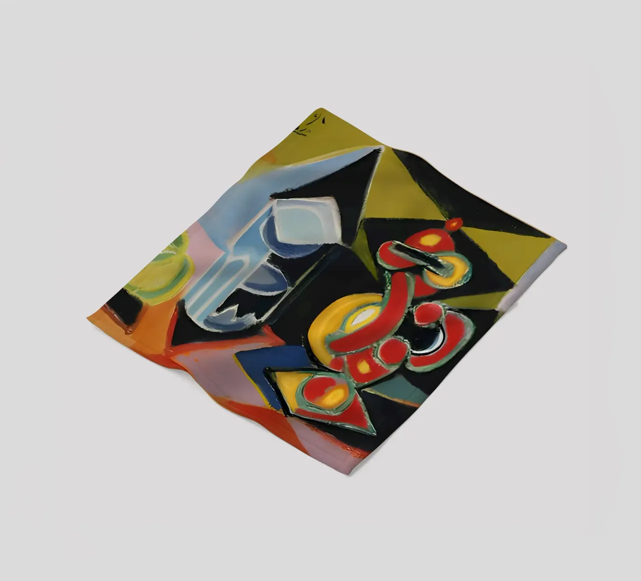 Natura morta astratta Forme geometriche colorate Cubista coperta in pile da homdeco