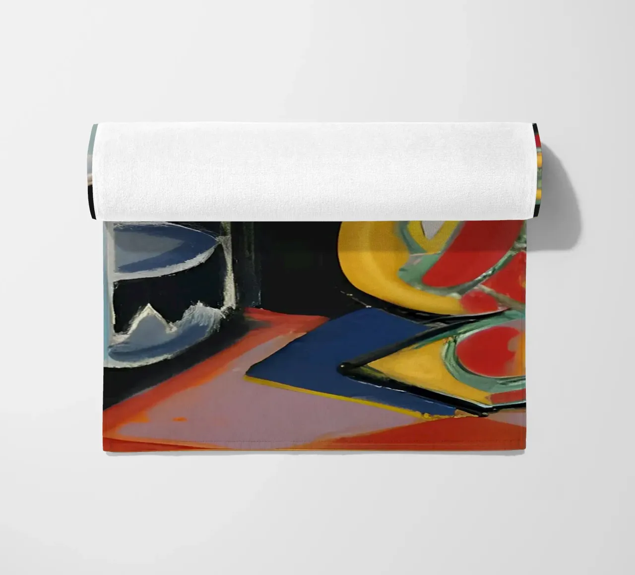 Natura morta astratta Forme geometriche colorate Cubista telo mare da homdeco