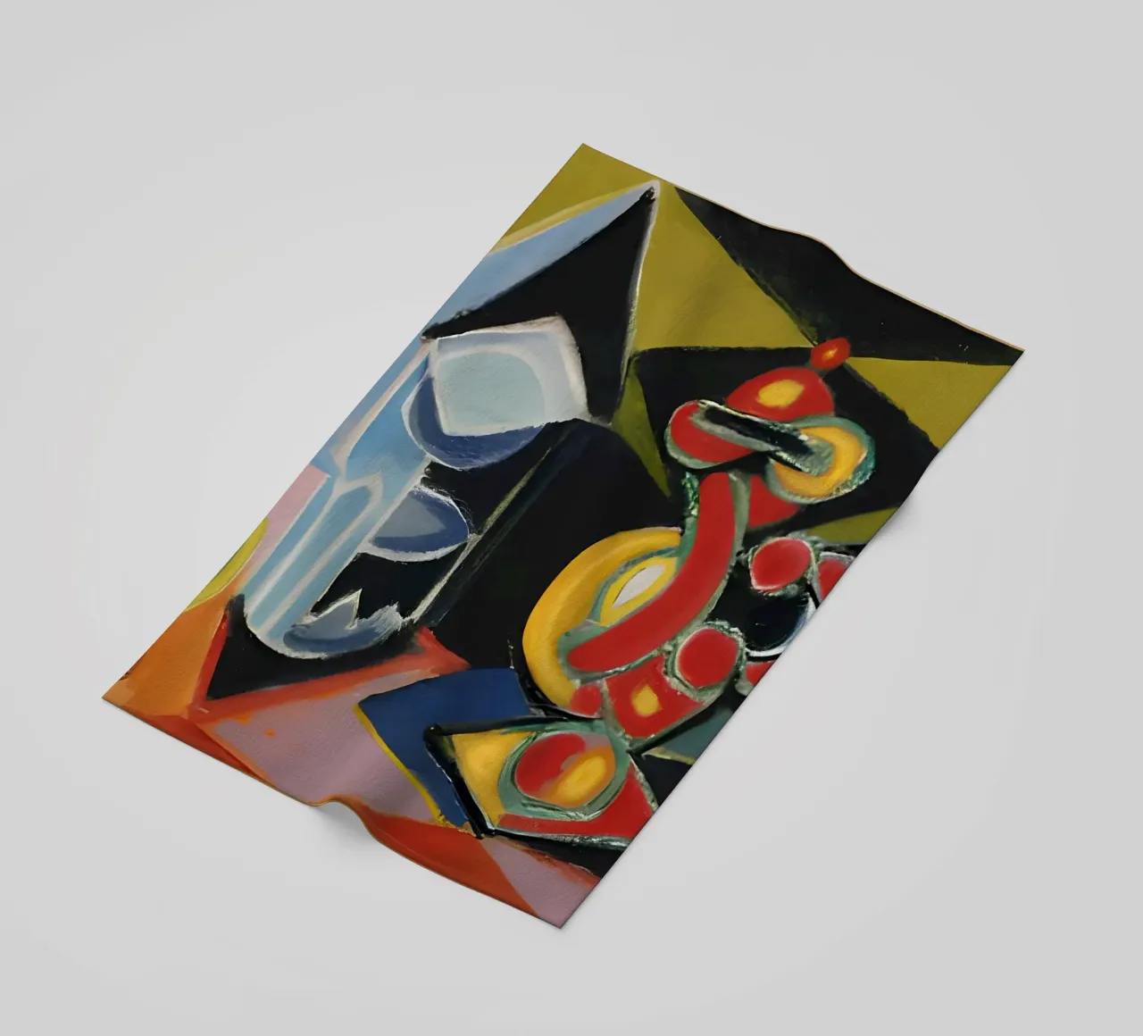 Natura morta astratta Forme geometriche colorate Cubista telo mare da homdeco