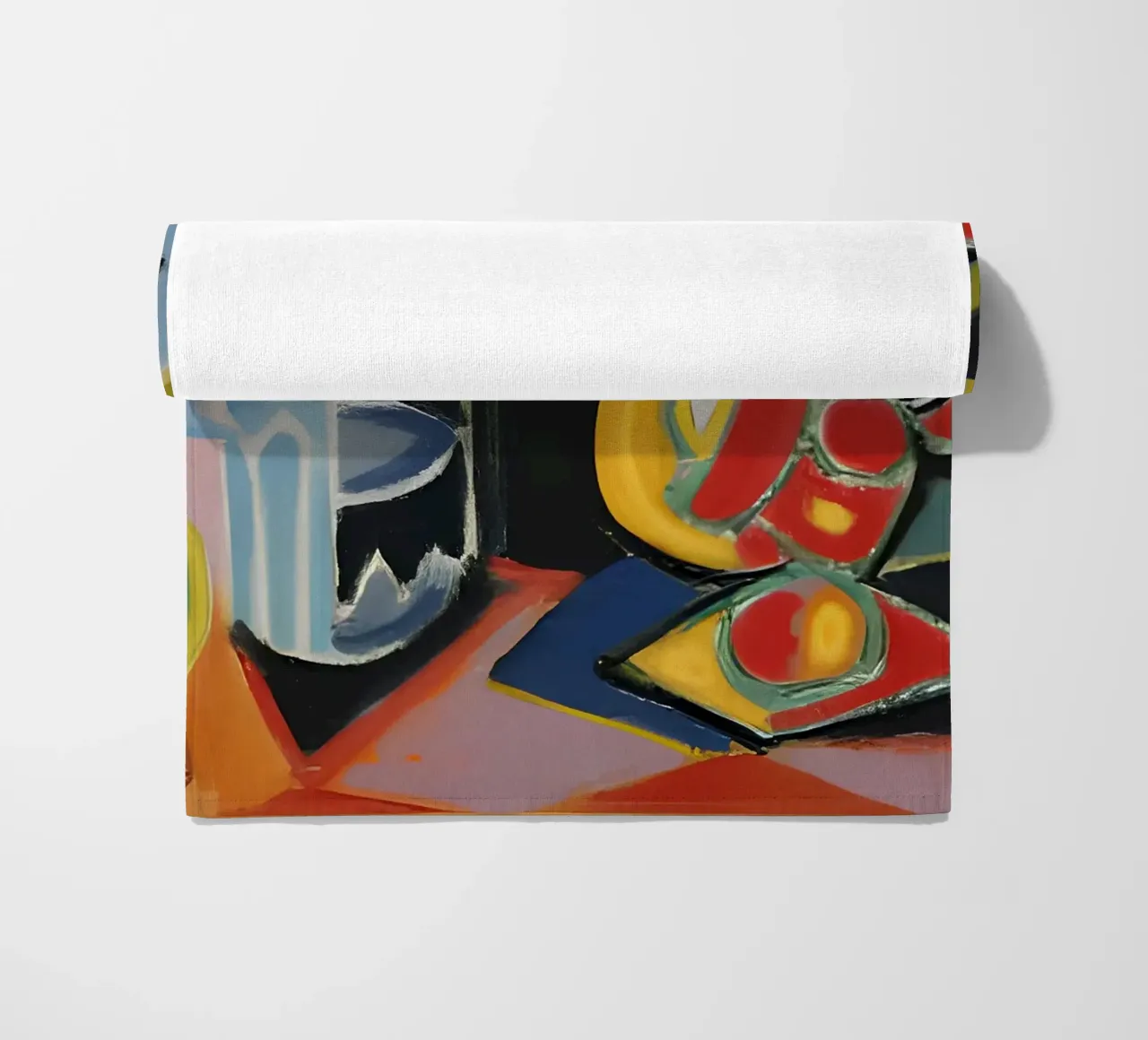 Natura morta astratta Forme geometriche colorate Cubista telo mare da homdeco
