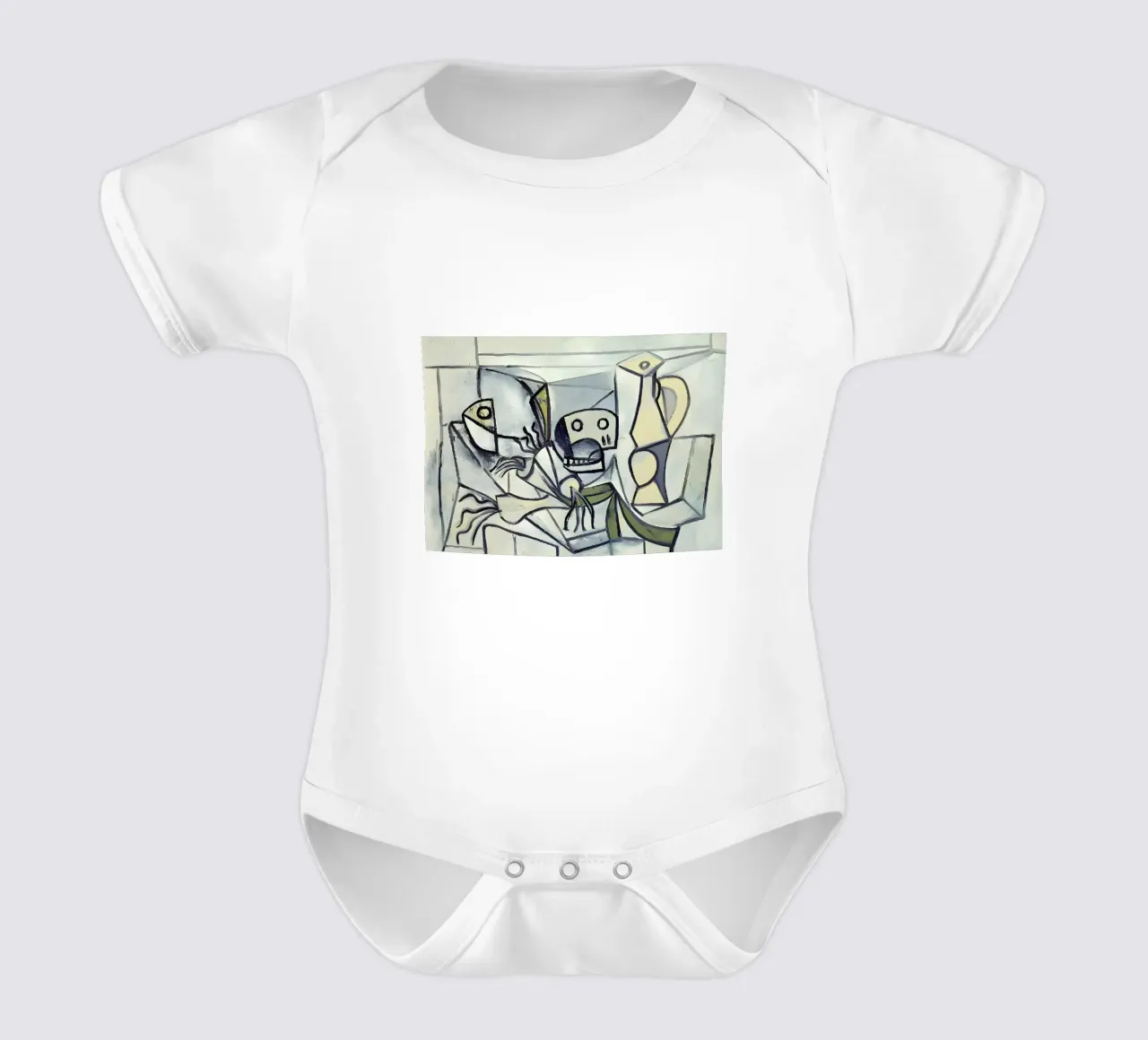 Picasso Teschio e brocca Cubismo analitico body neonato maniche corte da homdeco