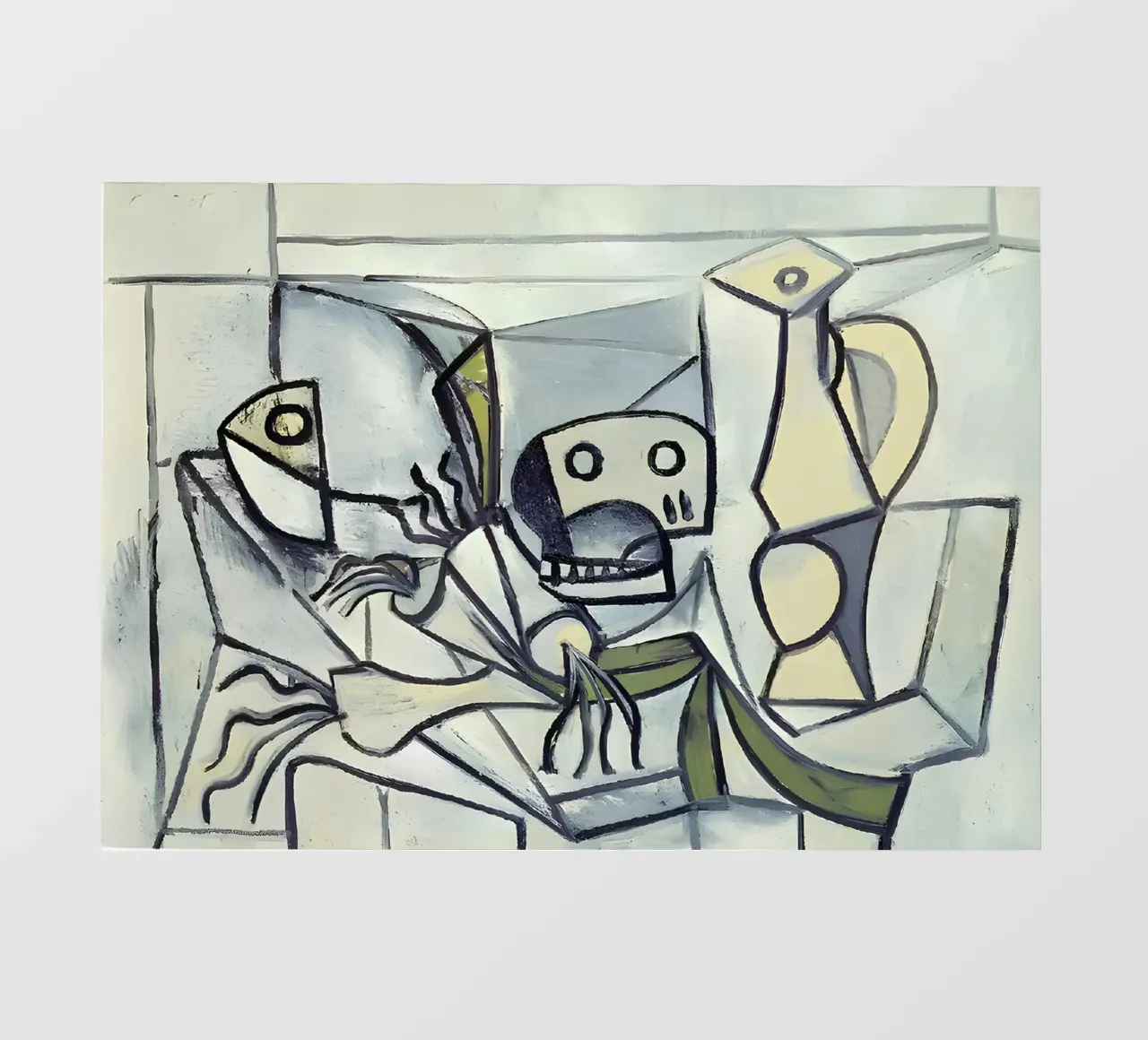 Picasso Teschio e brocca Cubismo analitico pellicola backlit da homdeco