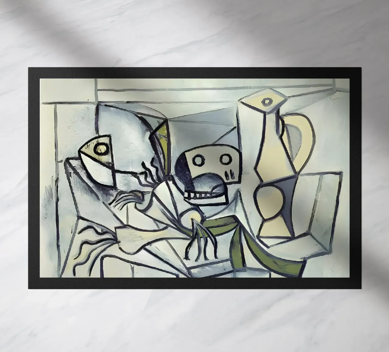 Picasso Teschio e brocca Cubismo analitico zerbino da homdeco
