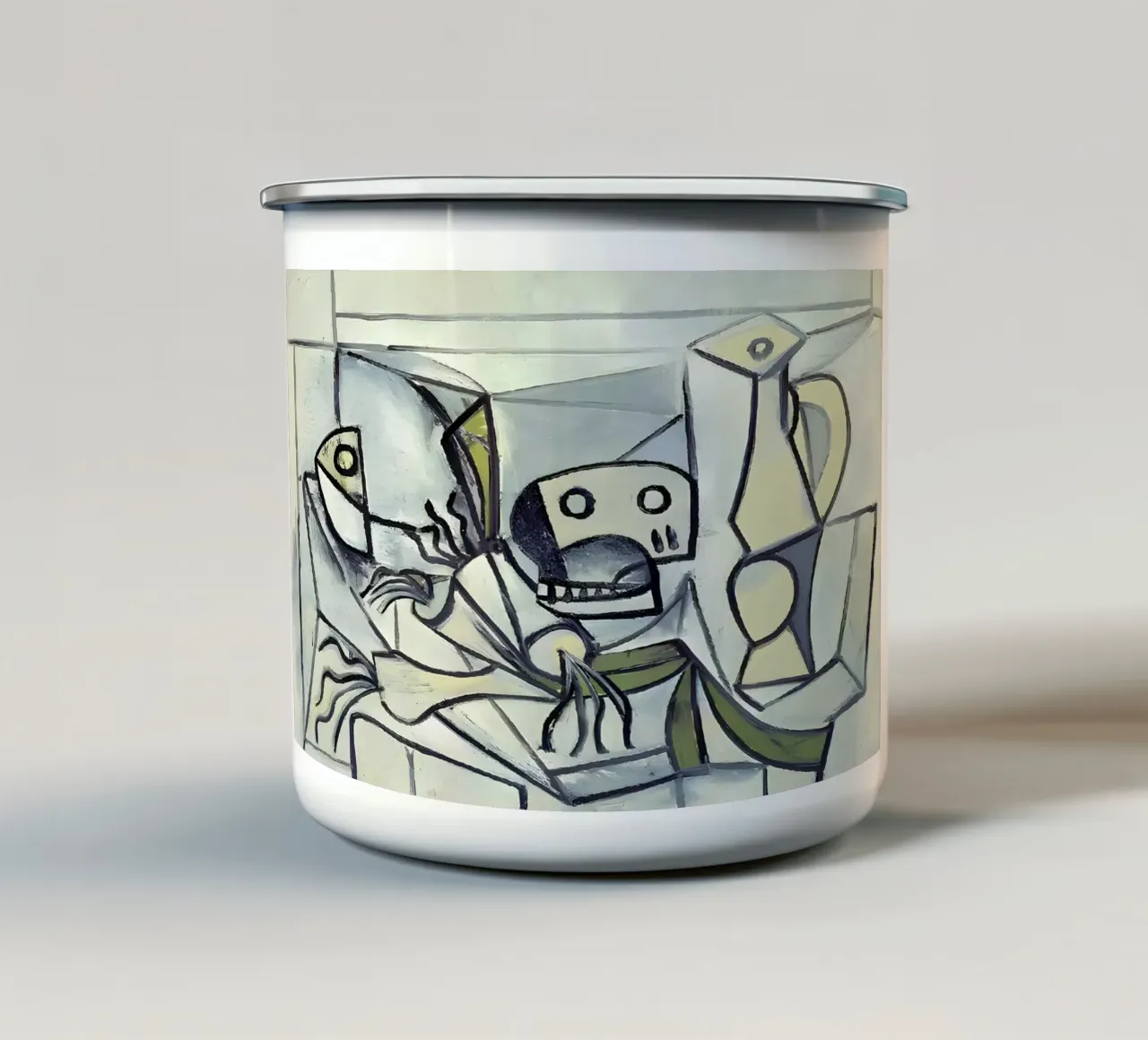 Picasso Teschio e brocca Cubismo analitico tazza in smalto da homdeco