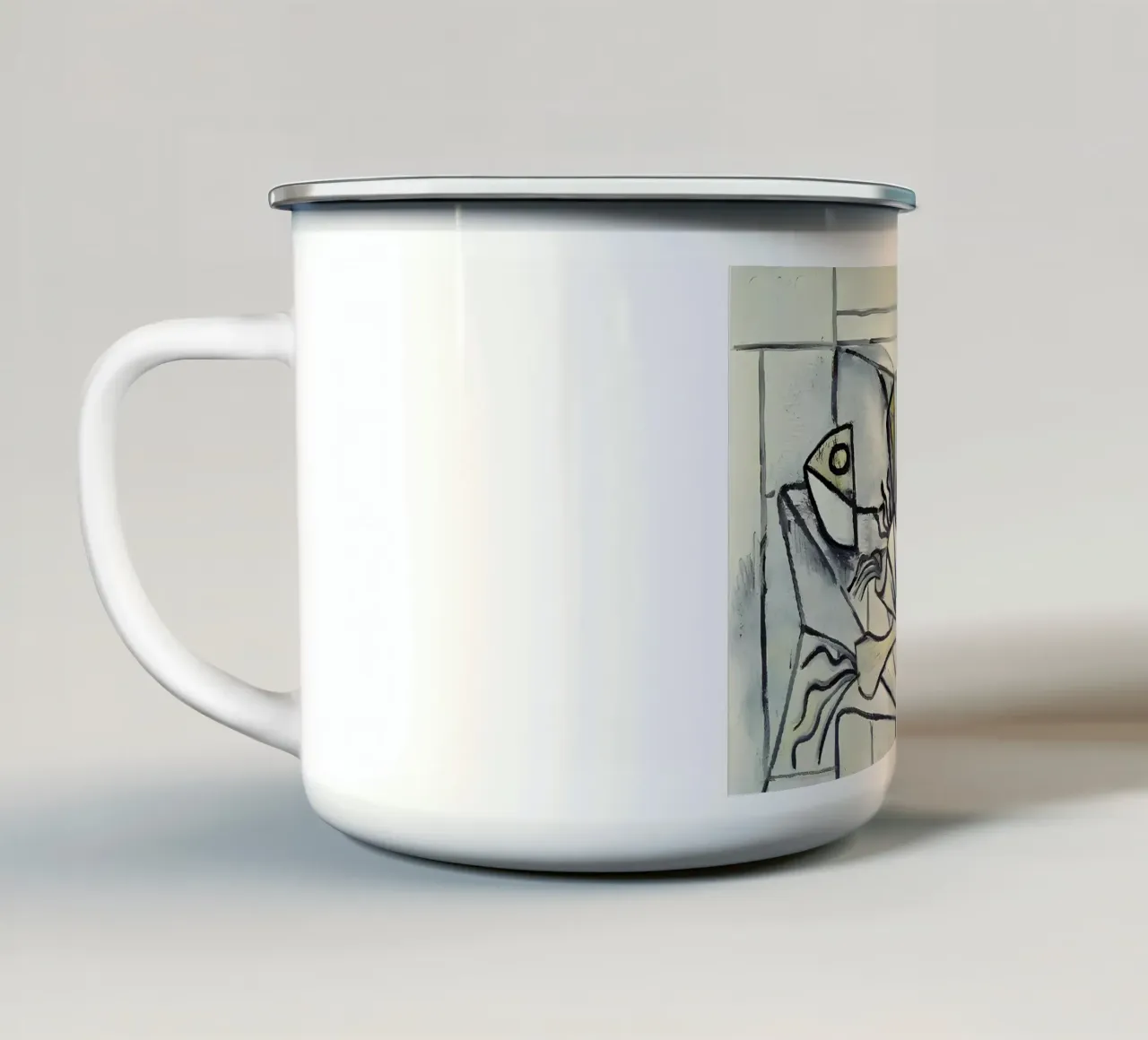 Picasso Teschio e brocca Cubismo analitico tazza in smalto da homdeco