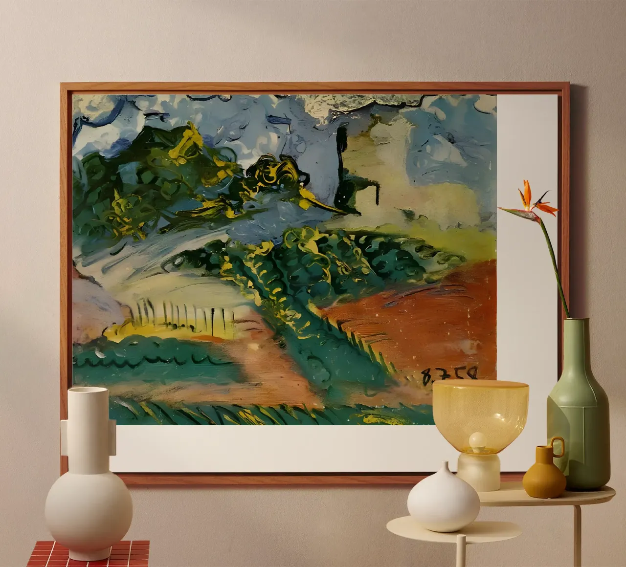 Abstract Landscape Expressive Earth Tones 1958 forex plate by homdeco
