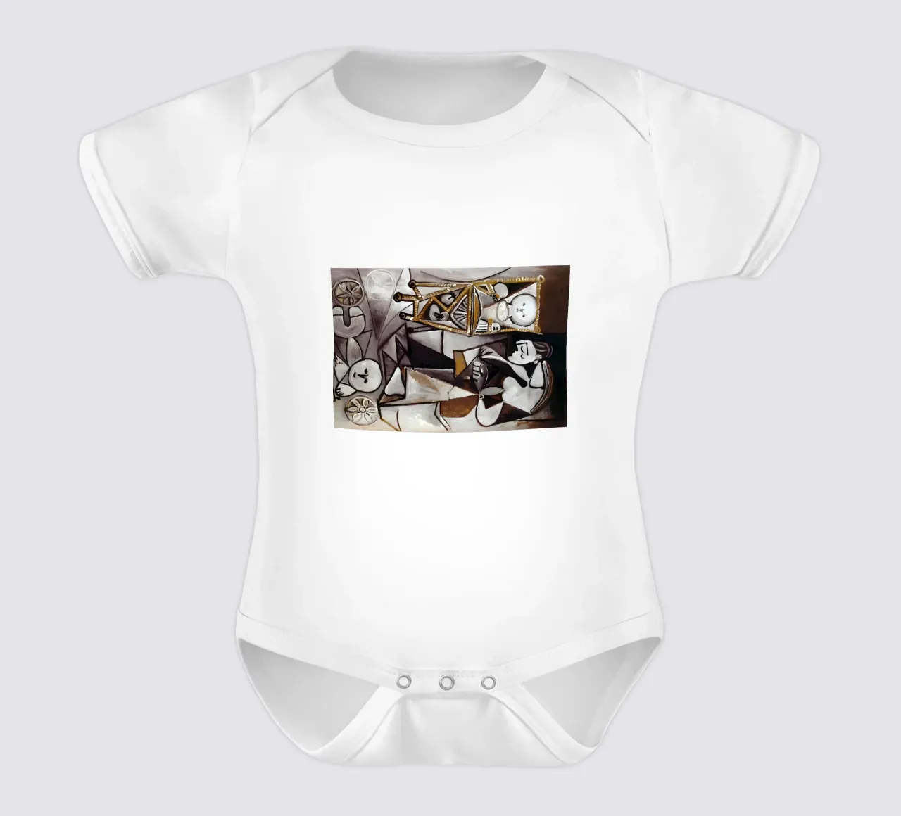 Cubist Abstract Still Life Monochrome Forms short-sleeve baby romper by homdeco