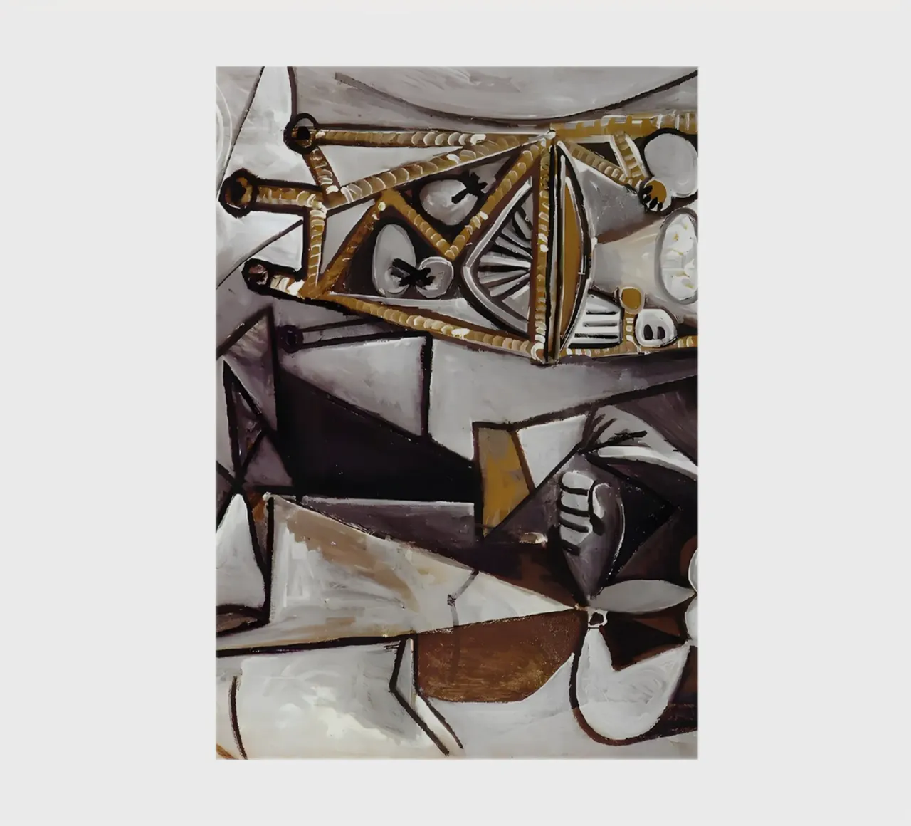 Cubist Abstract Still Life Monochrome Forms notebook by homdeco