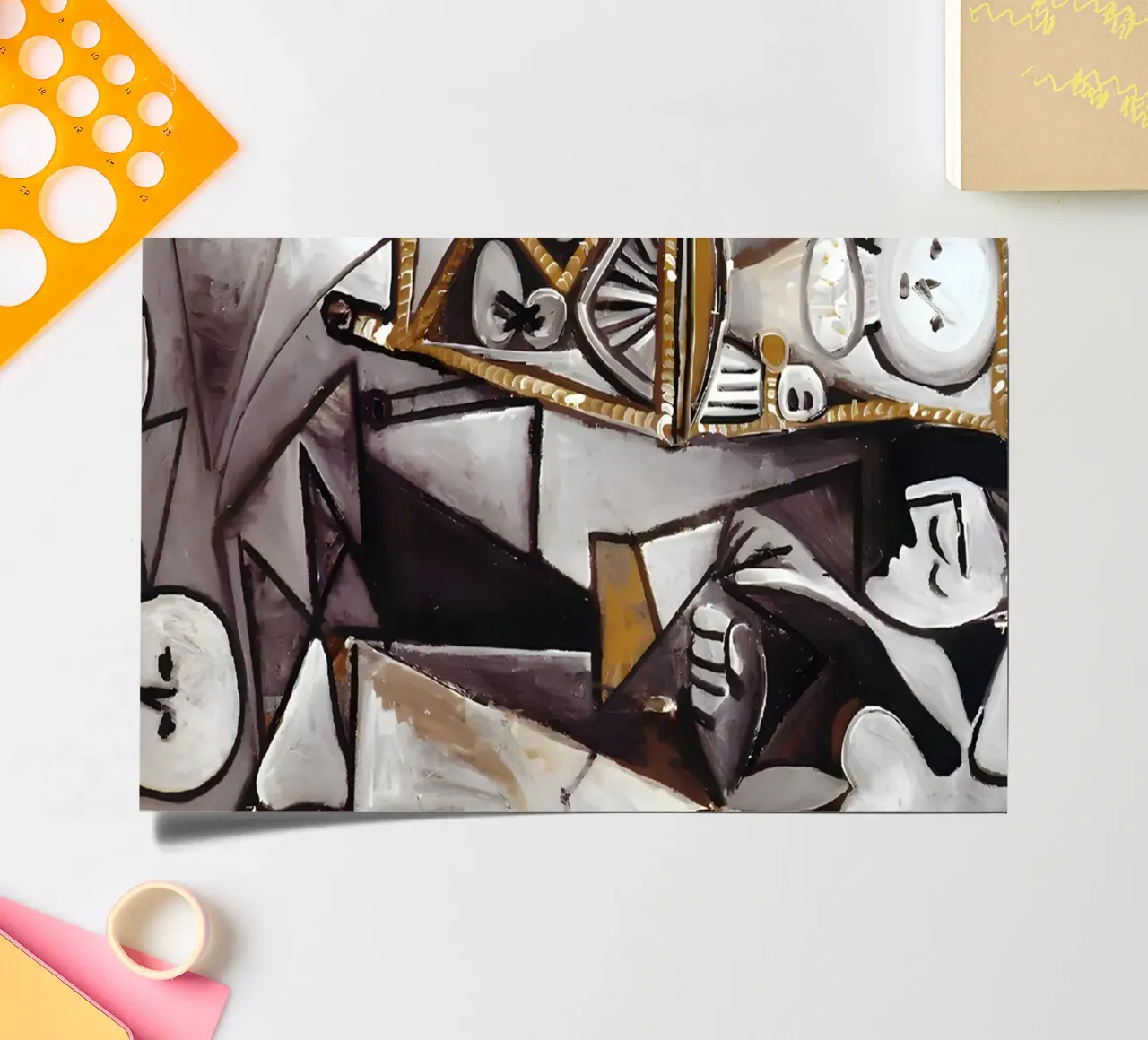 Cubist Abstract Still Life Monochrome Forms sticker sheet by homdeco