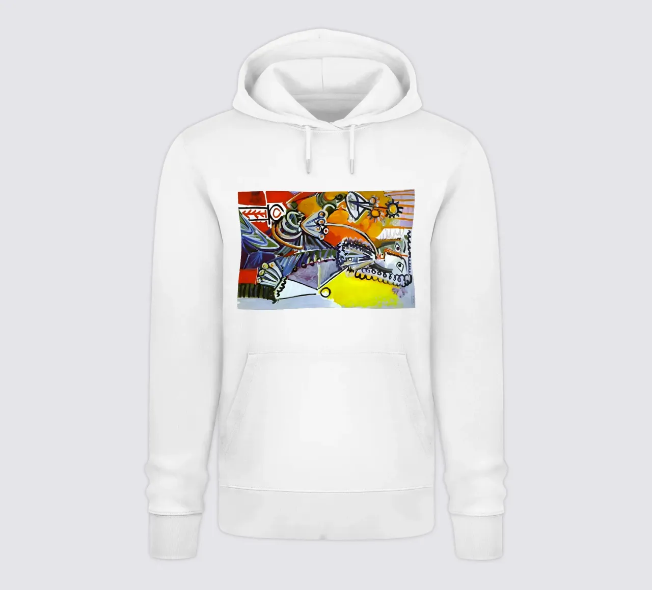 Abstract Dynamic Forms Vibrant Cubist Composition hoodie van homdeco