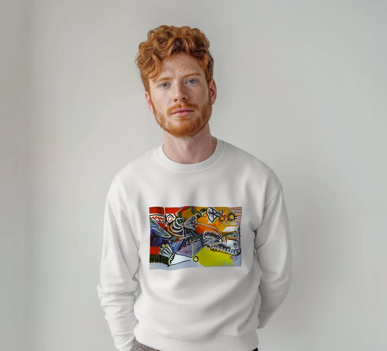 Abstract Dynamic Forms Vibrant Cubist Composition sweat de homdeco