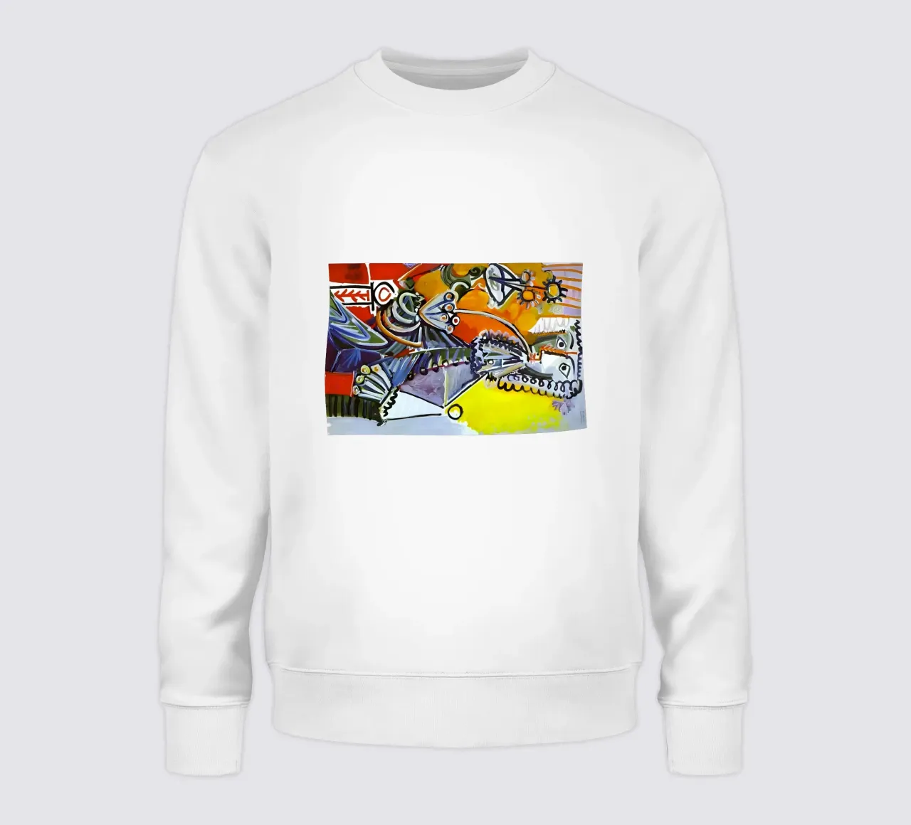 Abstract Dynamic Forms Vibrant Cubist Composition sweat de homdeco