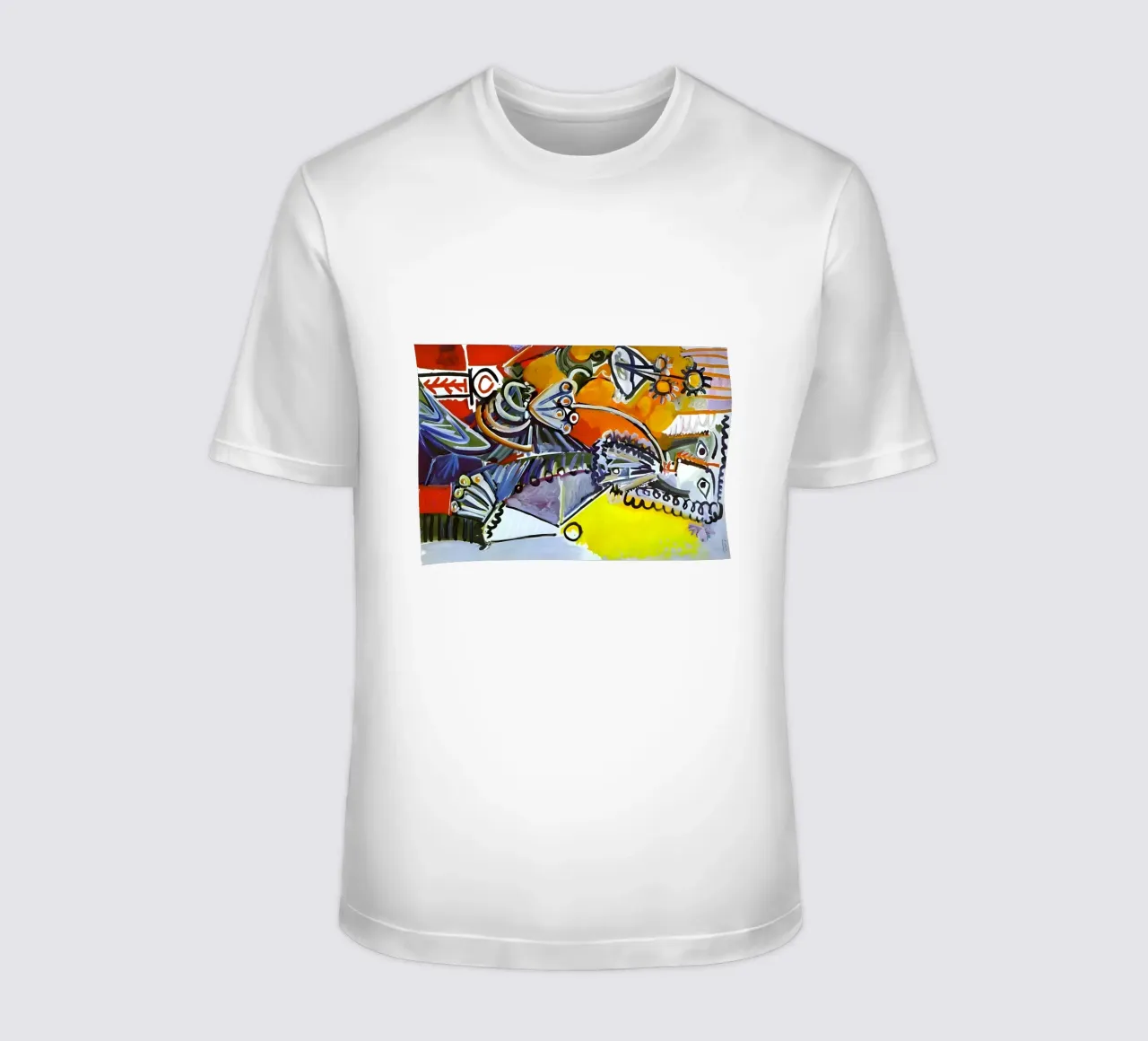 Abstract Dynamic Forms Vibrant Cubist Composition T-Shirt von homdeco