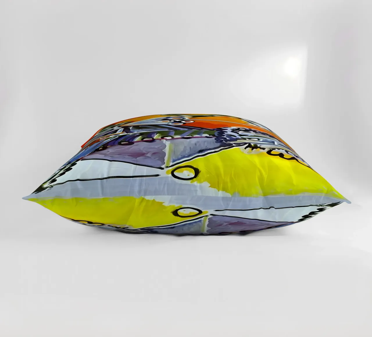 Abstract Dynamic Forms Vibrant Cubist Composition cuscino da homdeco