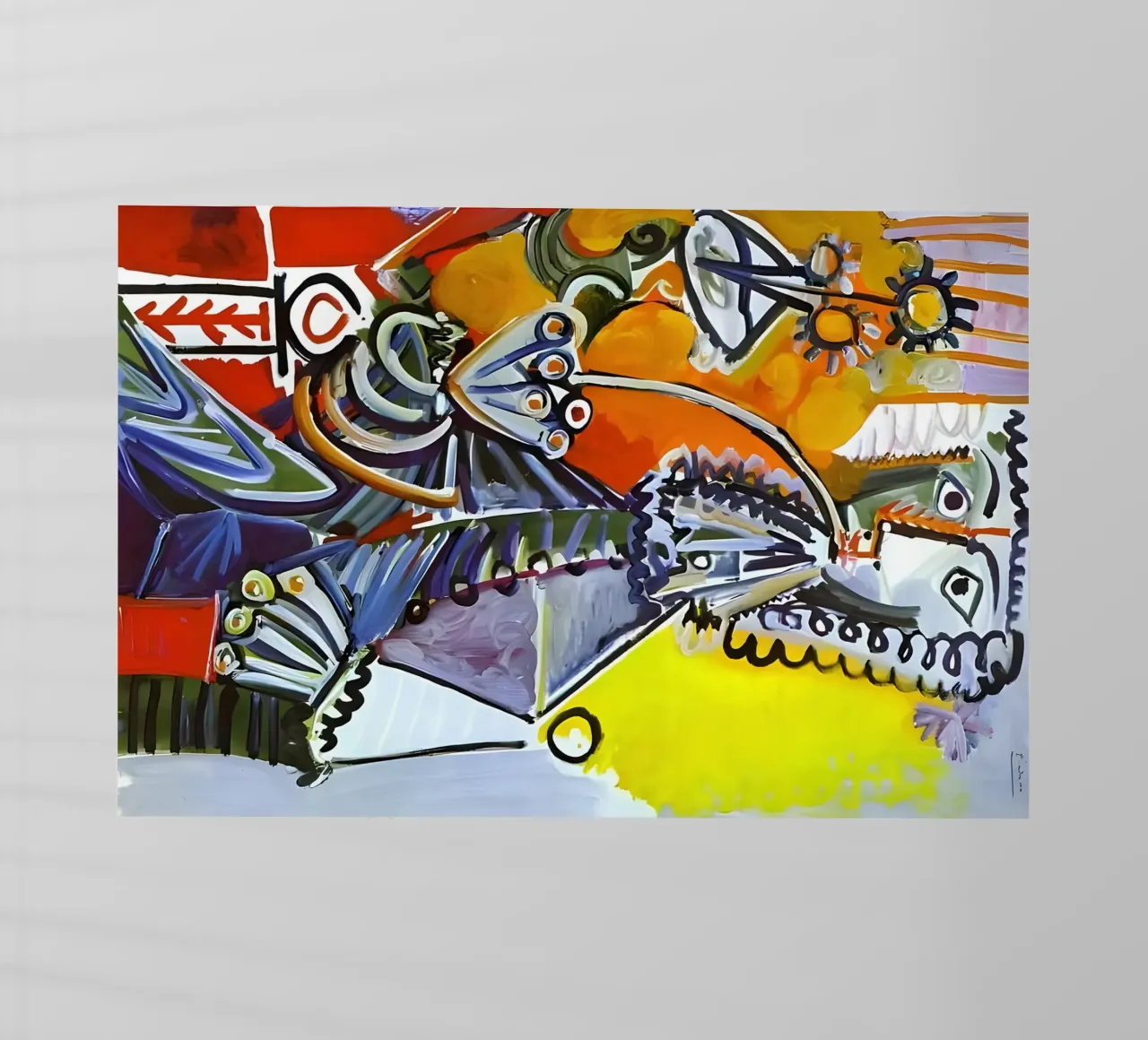 Abstract Dynamic Forms Vibrant Cubist Composition pellicola backlit da homdeco