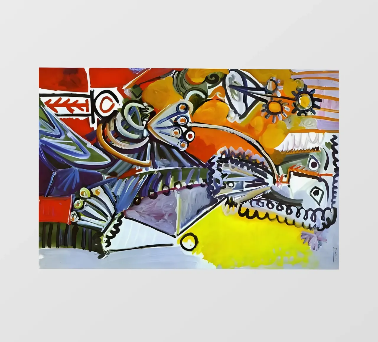 Abstract Dynamic Forms Vibrant Cubist Composition telo in pvc da homdeco