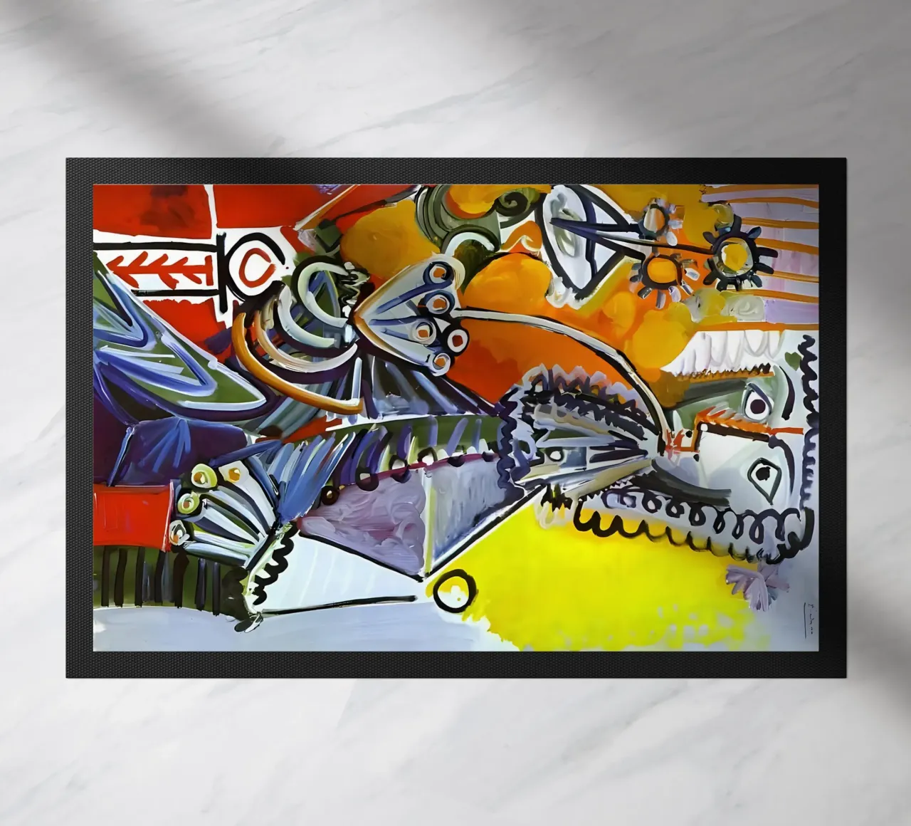 Abstract Dynamic Forms Vibrant Cubist Composition zerbino da homdeco