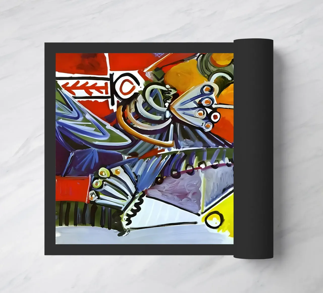 Abstract Dynamic Forms Vibrant Cubist Composition zerbino da homdeco