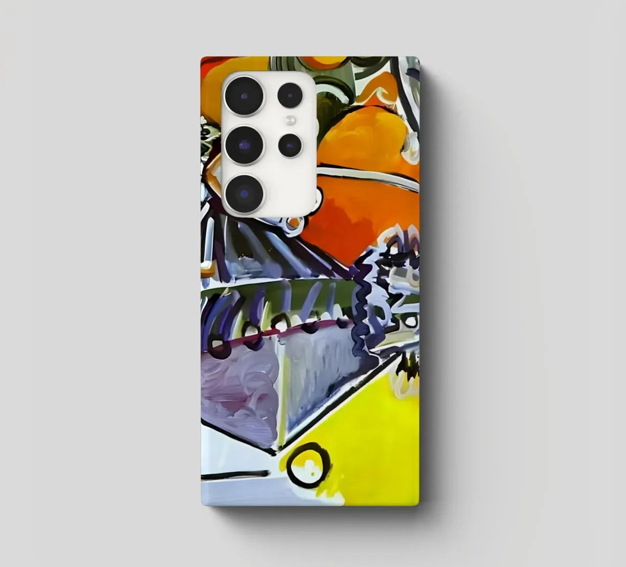 Abstract Dynamic Forms Vibrant Cubist Composition cover samsung da homdeco