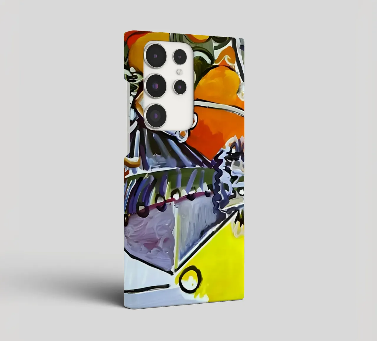 Abstract Dynamic Forms Vibrant Cubist Composition cover samsung da homdeco