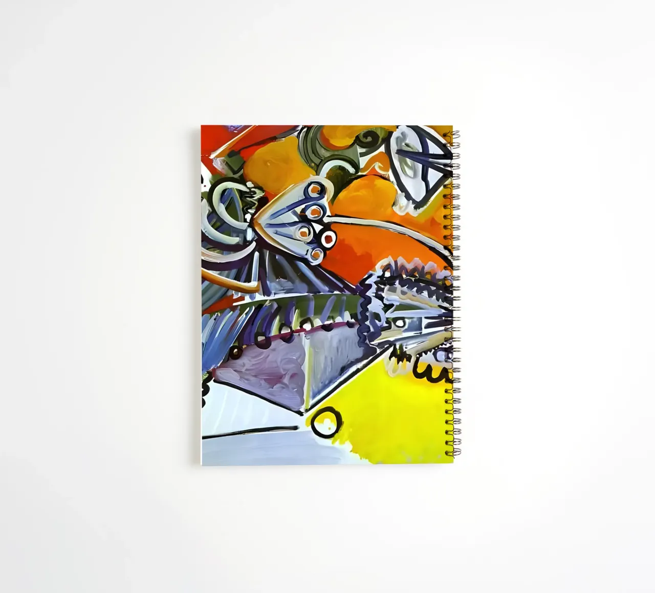 Abstract Dynamic Forms Vibrant Cubist Composition diario ad anelli da homdeco